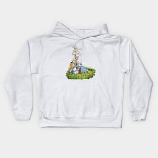 Alice In Wonderland Directions Watercolour Painting Kids Hoodie